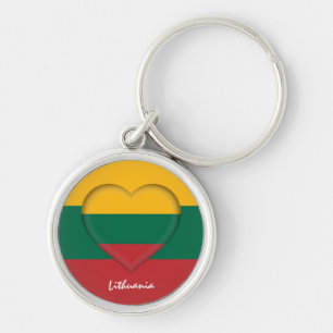 Lithuania & Heart, Lithuanian Flag fashion /sports Key Ring