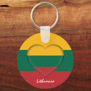 Lithuania & Heart, Lithuanian Flag fashion /sports Key Ring
