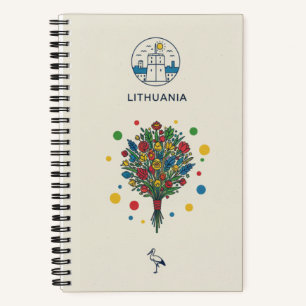 Lithuania Heritage & Wildflower Bouquet Photo Notebook