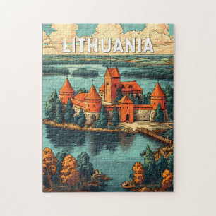 Lithuania Illustration Travel Art Vintage Jigsaw Puzzle