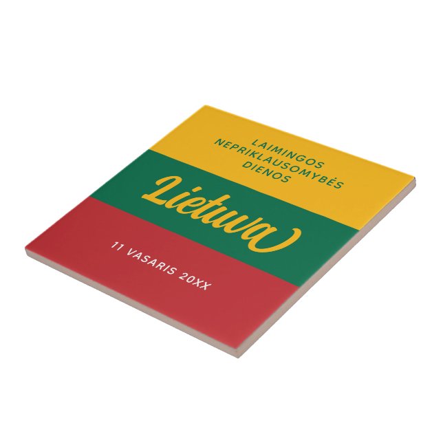 Lithuania Independence Day National Flag Ceramic Tile (Side)