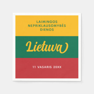 Lithuania Independence Day National Flag Napkin