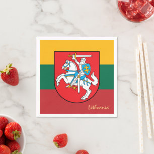 Lithuania Knight & Lithuanian flag, party / sports Napkin