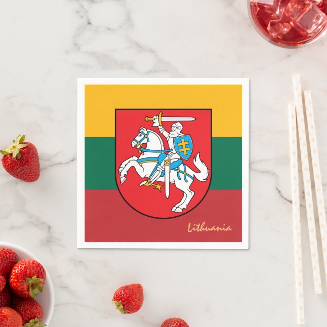 Lithuania Knight & Lithuanian flag, party / sports Napkin (Insitu)
