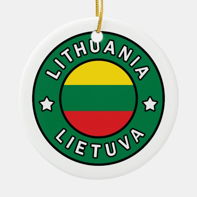 Lithuania Lietuva Ceramic Ornament (Front)