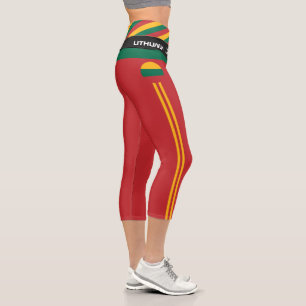 Lithuania & Lithuania Flag fashion, Fitness, Sport Capri Leggings