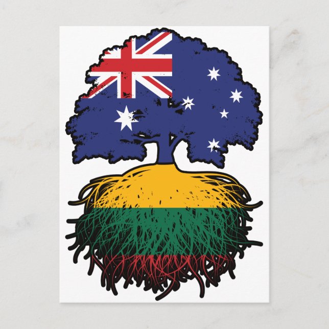 Lithuania Lithuanian Australian Australia Tree Postcard (Front)