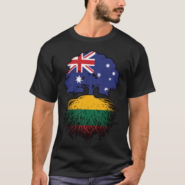 Lithuania Lithuanian Australian Australia Tree T-Shirt (Front)