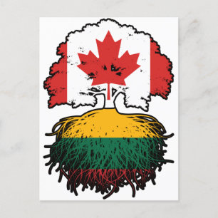 Lithuania Lithuanian Canadian Canada Tree Roots Postcard