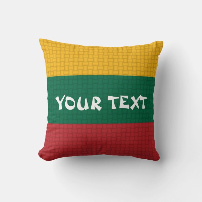 Lithuania Lithuanian Flag: ADD TEXT Cushion (Front)