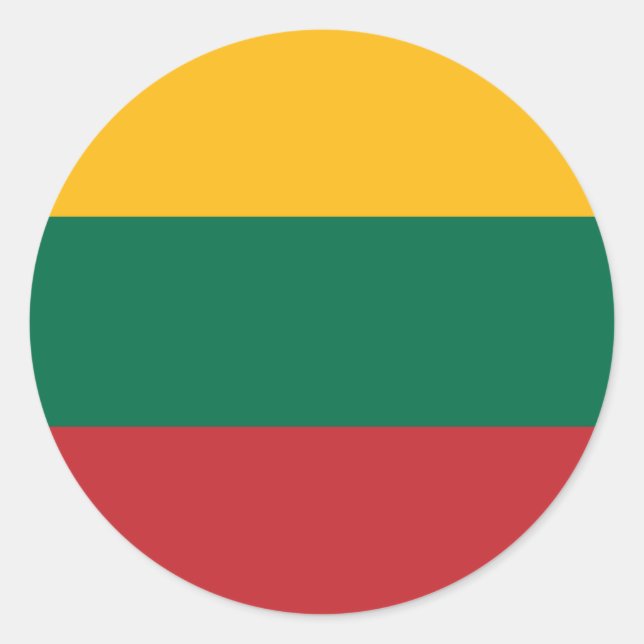 Lithuania (Lithuanian) Flag Classic Round Sticker (Front)