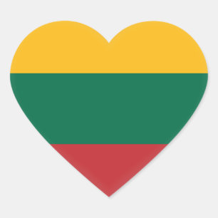 Lithuania (Lithuanian) Flag Heart Sticker