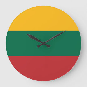 Lithuania (Lithuanian) Flag Large Clock