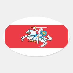 Lithuania/Lithuanian Flag Oval Sticker
