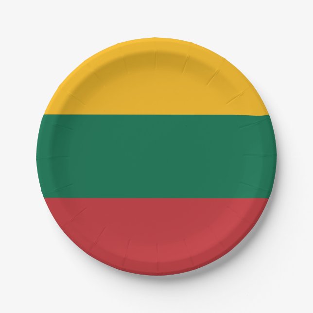 Lithuania (Lithuanian) Flag Paper Plate (Front)