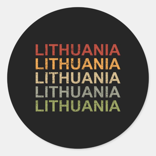 Lithuania Lithuanian Pride Lietuva Lithuania Classic Round Sticker (Front)