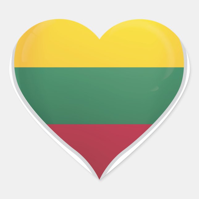 Lithuania love flag pride heart sticker (Front)