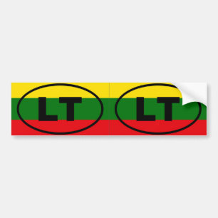 Lithuania LT European oval Bumper Sticker