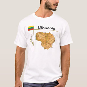 Lithuania Map + Flag + Title T-Shirt