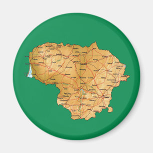 Lithuania Map Magnet