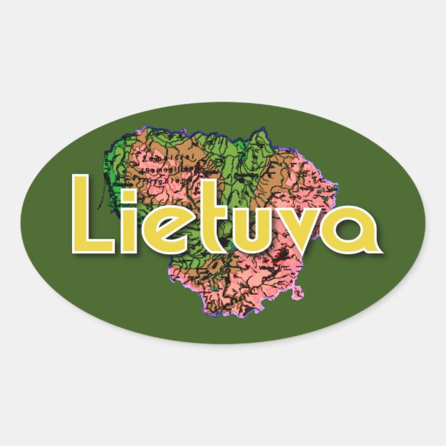 Lithuania Oval Sticker (Front)