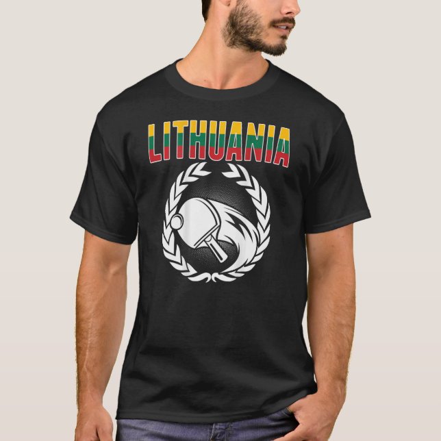 Lithuania Ping Pong  Lithuanian Table Tennis Suppo T-Shirt (Front)