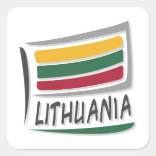 Lithuania Pride X Flag Square Sticker
