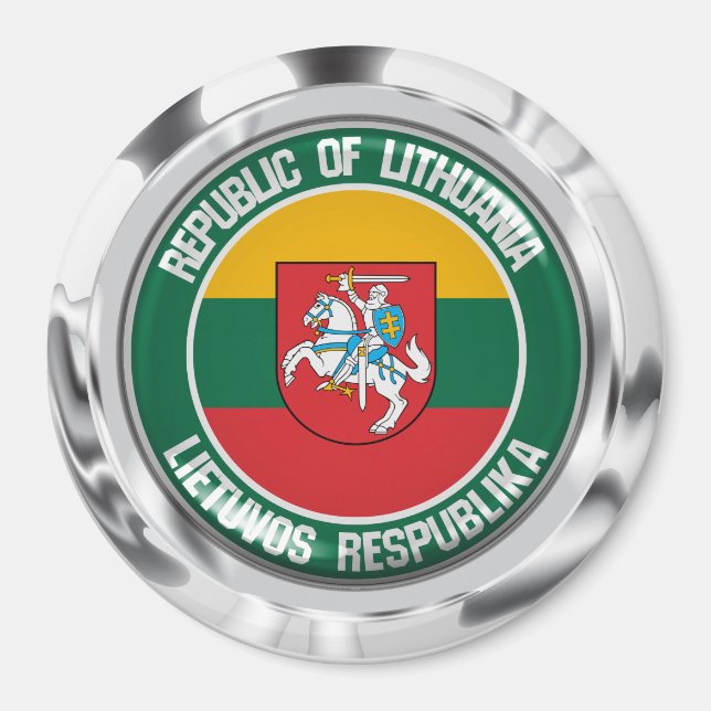 Lithuania Round Emblem Magnet (Front)