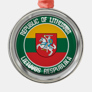 Lithuania Round Emblem Metal Ornament
