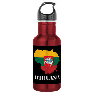 Lithuania silhouette and flag 532 ml water bottle