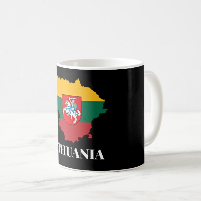 Lithuania silhouette and flag coffee mug (Front Right)