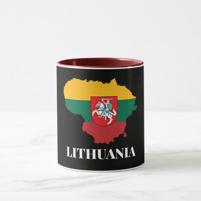 Lithuania silhouette and flag mug (Center)