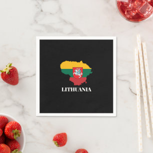 Lithuania silhouette and flag napkin