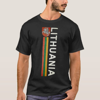 Lithuania Sporty Retro Flag and Lithuanian Emblem  T-Shirt