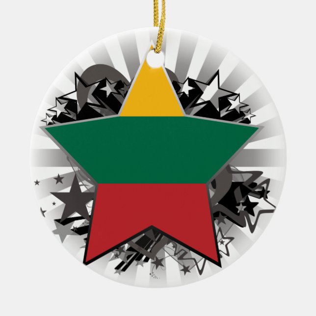 Lithuania Star Ceramic Ornament (Front)