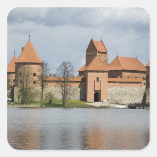 Lithuania, Trakai. Island Castle 2 Square Sticker