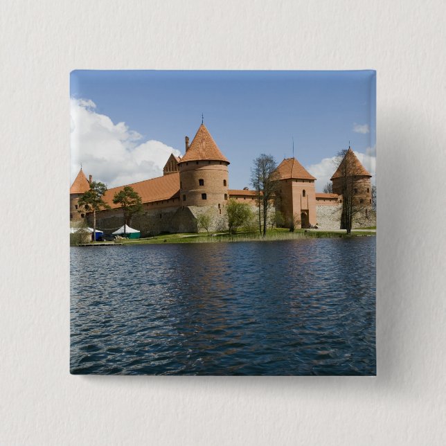 Lithuania, Trakai. Island Castle 3 15 Cm Square Badge (Front)