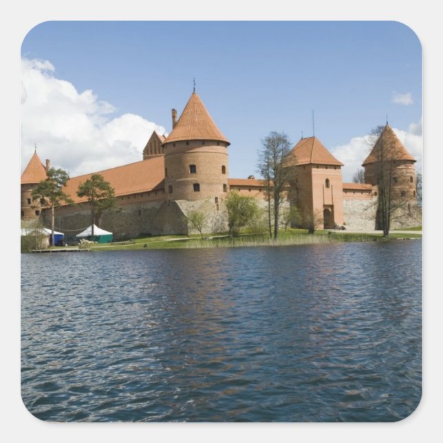 Lithuania, Trakai. Island Castle 3 Square Sticker (Front)