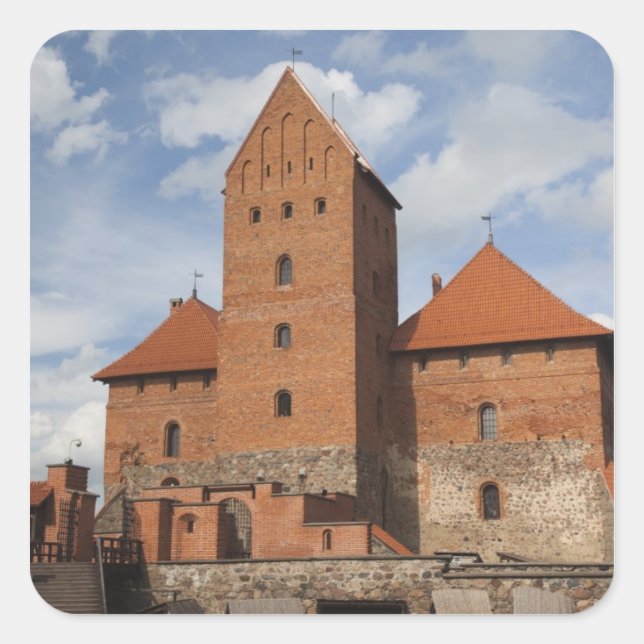 Lithuania, Trakai, Trakai Historical National 3 Square Sticker (Front)