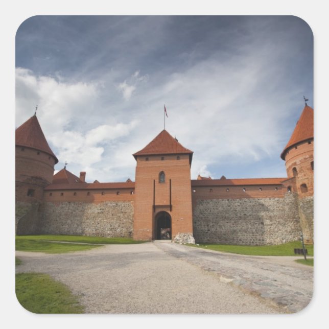 Lithuania, Trakai, Trakai Historical National 4 Square Sticker (Front)