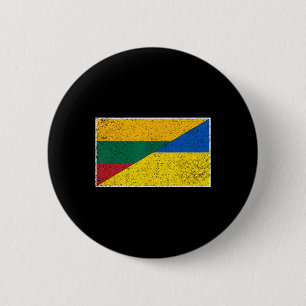 Lithuania Ukraine Flag Lithuanian Ukrainian Nation 6 Cm Round Badge
