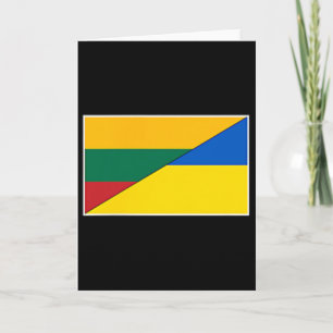 Lithuania Ukraine Flag Lithuanian Ukrainian Nation Card