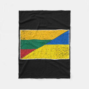 Lithuania Ukraine Flag Lithuanian Ukrainian Nation Fleece Blanket