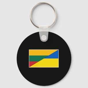 Lithuania Ukraine Flag Lithuanian Ukrainian Nation Key Ring