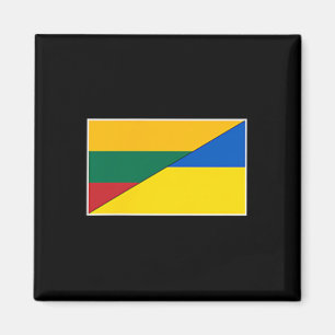 Lithuania Ukraine Flag Lithuanian Ukrainian Nation Magnet