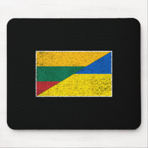 Lithuania Ukraine Flag Lithuanian Ukrainian Nation Mouse Pad