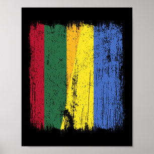 Lithuania Ukraine Half Flag Lithuanian Ukrainian H Poster