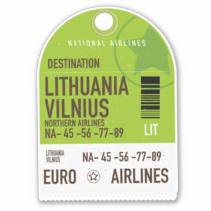 Lithuania Vilnius airliner travel ticket