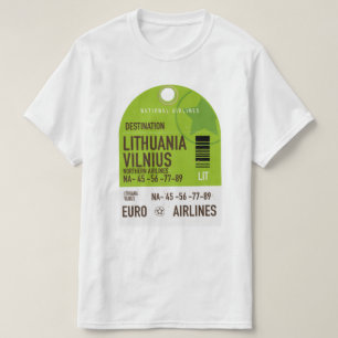 Lithuania Vilnius airliner travel ticket T-Shirt