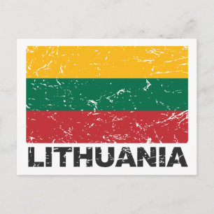 Lithuania Vintage Flag Postcard